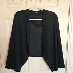 EUC Express Black Open Drape Blazer